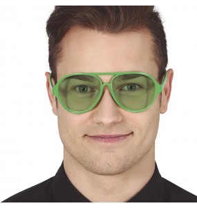 Óculos de aviador verdes perfil