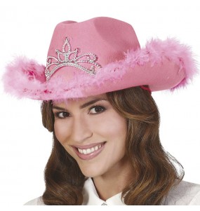 Chapéu de cowboy cor-de-rosa com jibóia