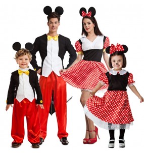 Disfarces de Ratinhos Mickey e Minnie para grupos e famílias