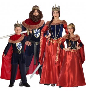 Disfarces de Reis Vermelhos Medievais para grupos e famílias