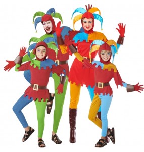 Grupo de Arlequins multicoloridos