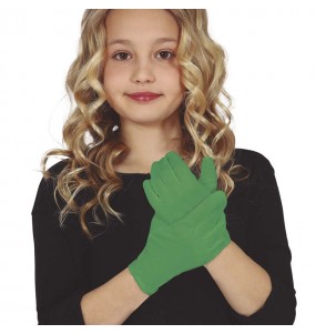 Luvas verdes escuras para crianças para completar o seu disfarce