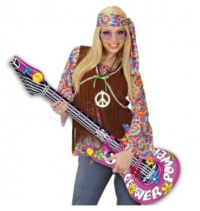 Guitarra Insuflável Hippie para completar o seu disfarce