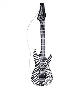 Guitarra Insuflável Rock Star Zebra para completar o seu disfarce
