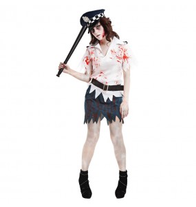 Fato de Polícia Zombie mulher para a noite de Halloween 
