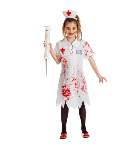 Disfarce Halloween Enfermeira Zombie meninas para uma festa Halloween 