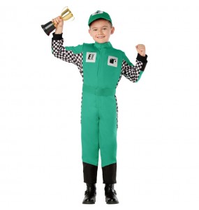 Disfarce de Piloto de Fórmula 1 verde para menino