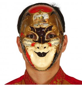 Máscara de Carnaval veneziana musica para completar o seu disfarce