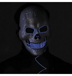 Máscara de crânio com luz para completar o seu disfarce assutador