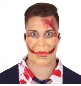 Máscara Joker com cicatrizes