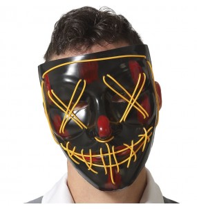 Máscara com luz laranja para completar o seu disfarce assutador