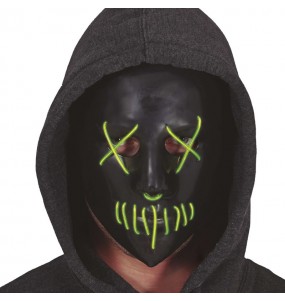 Máscara preta com luz para A Purga para completar o seu disfarce assutador