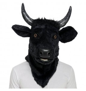 Máscara touro com mandíbula móvel para completar o seu fato Halloween e Carnaval