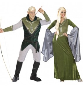 Fatos de casal Elfos verdes