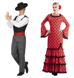 O casal Bailarino Cordovês e Sevilhana original e engraçado para se disfraçar com o seu parceiro