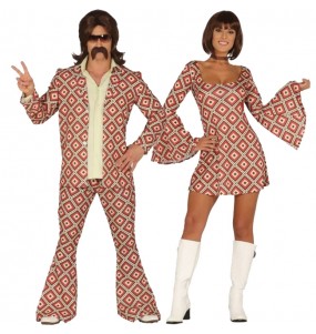 O casal Discos dos anos 70 original e engraçado para se disfraçar com o seu parceiro