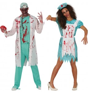 O casal Enfermeiros sangrentos original e engraçado para se disfraçar com o seu parceiro