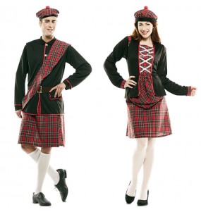 O casal Escoceses Clássicos original e engraçado para se disfraçar com o seu parceiro