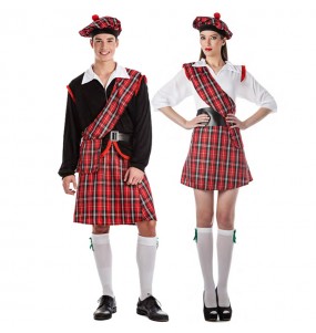 O casal Escoceses vermelhos original e engraçado para se disfraçar com o seu parceiro