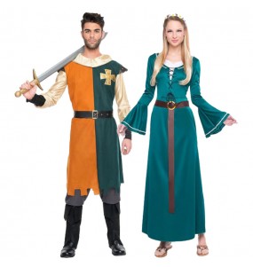 O casal Guerreiro e Donzela Medieval original e engraçado para se disfraçar com o seu parceiro
