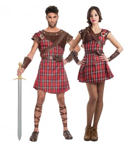 O casal Guerreiros escoceses original e engraçado para se disfraçar com o seu parceiro