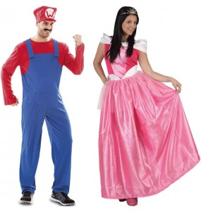 Fatos de casal Mario Bros e Princesa Peach