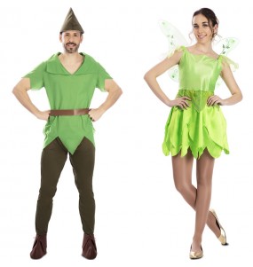 Fatos de casal Peter Pan e a Fada Verde
