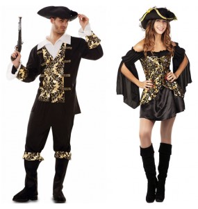 Fatos de casal Piratas Dourados