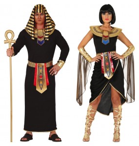 O casal Egípcios pretos original e engraçado para se disfraçar com o seu parceiro