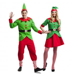 O casal Elfos Pai Natal original e engraçado para se disfraçar com o seu parceiro