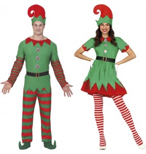 Fatos de casal Elfos de Pai Natal