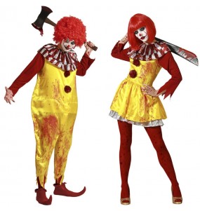 Fatos de casal Palhaços McDonald sangrentos
