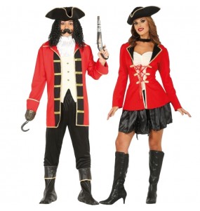 O casal Piratas elegantes original e engraçado para se disfraçar com o seu parceiro