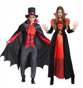 O casal Vampiros Drácula original e engraçado para se disfraçar com o seu parceiro