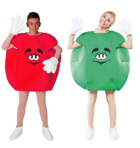 O casal doces vermelho e verde original e engraçado para se disfraçar com o seu parceiro
