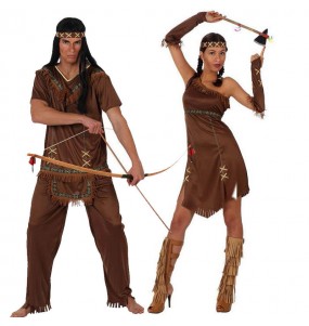 O casal Índios pardos original e engraçado para se disfraçar com o seu parceiro
