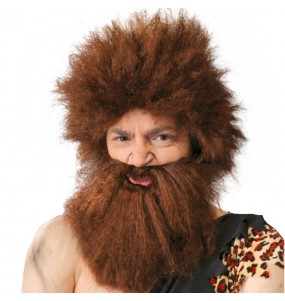 A Peruca homem das cavernas com barba mais engraçada para festas de fantasia