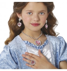Conjunto de jóias Princesa cor-de-rosa para completar o seu disfarce