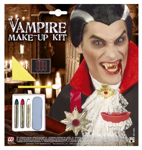 Kit de maquilhagem de vampiro com acessórios para completar o seu disfarce assutador