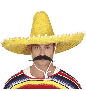 Chapéu mexicano amarelo para completar o seu disfarce