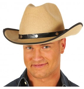 Chapéu de cowboy castanho claro para completar o seu disfarce
