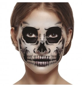 Tatuagem facial do esqueleto para completar o seu disfarce assutador