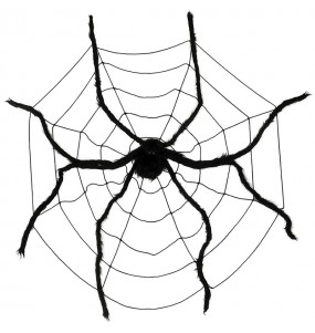 Teia de aranha com aranha de 150 cm para Halloween