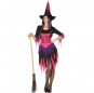 Fato de Bruxa rosa mulher para a noite de Halloween