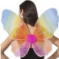 Asas de borboleta multicoloridas com marabu cor-de-rosa para completar o seu disfarce