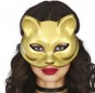 Máscara de gato dourada para completar o seu disfarce