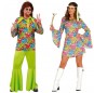 O casal Hippie Flower original e engraçado para se disfraçar com o seu parceiro