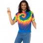 Disfarce Camiseta tie-dye Hippie adulto divertidíssimo para qualquer ocasião