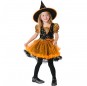 Disfarce Halloween Bruxa magica laranja meninas para uma festa Halloween
