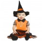 Disfarce Halloween Bruxa mágica Laranja com que o teu bebé ficará divertido.